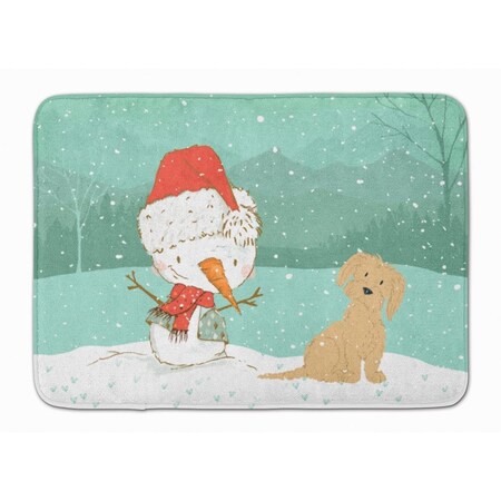 Carolines Treasures Brown Maltese Snowman Christmas Machine Washable Memory Foam Mat CK2093RUG
